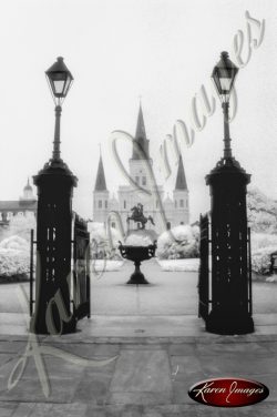 Black and white image of New Orleans LA