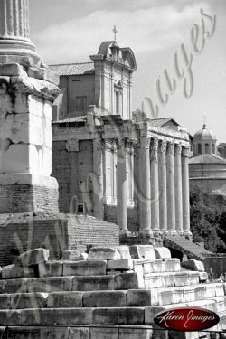Black and White image of Rome Italy