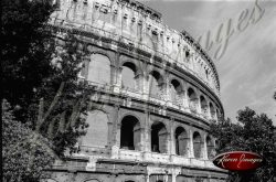 Black and White image of Rome Italy