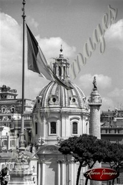 Black and White image of Rome Italy