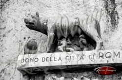 Black and White image of Rome Italy