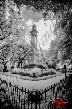 black and white image of Savannah Georgia