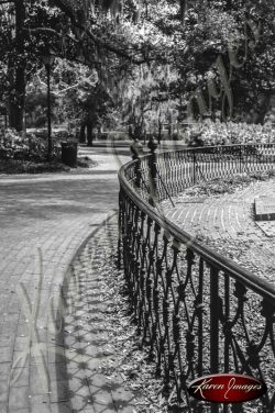 black and white image of Savannah Georgia