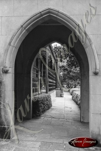 black and white image of Savannah Georgia