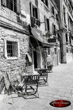 black and white image of venice italy