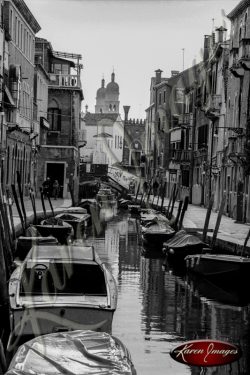 black and white image of venice italy