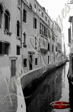 black and white image of venice italy