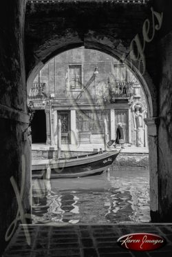 black and white image of venice italy