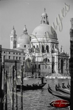 black and white image of venice italy