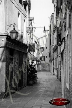 black and white image of venice italy