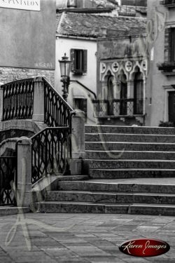 black and white image of venice italy