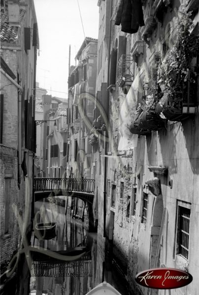 black and white image of venice italy