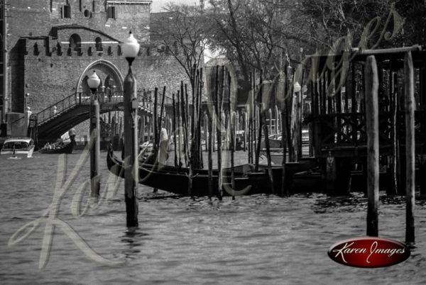 black and white image of venice italy