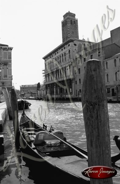 black and white image of venice italy