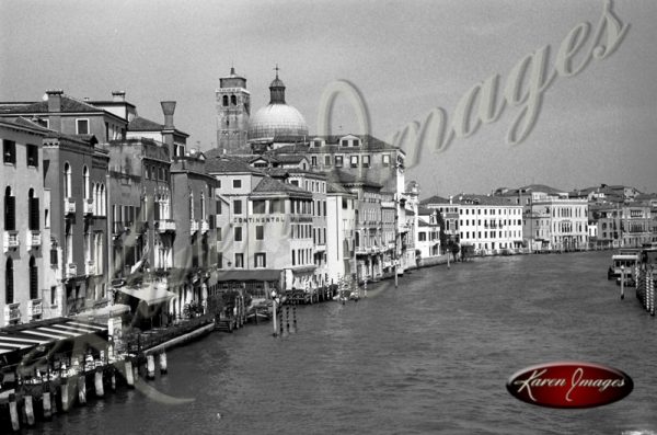 black and white image of venice italy