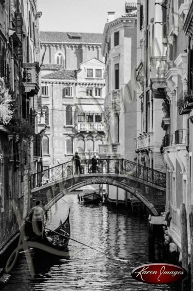 black and white image of venice italy