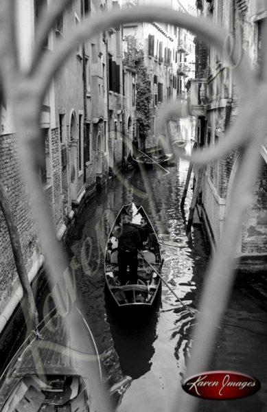 black and white image of venice italy