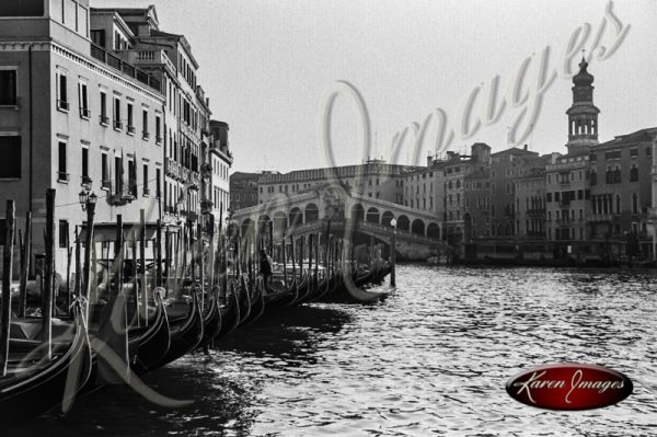 black and white image of venice italy