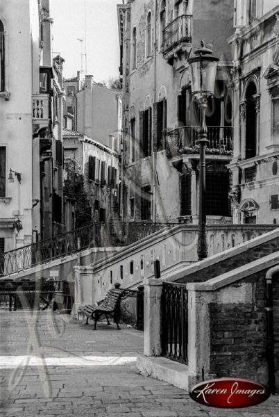 black and white image of venice italy