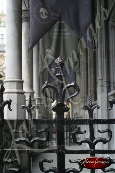 Color image of railing at grand place brussels belgium