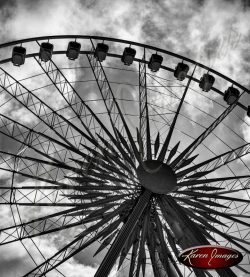 Sky Wheel Atlanta Georgia Black and White