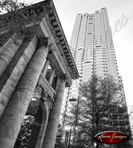 Carnegie Arch Atlanta Georgia Black and White