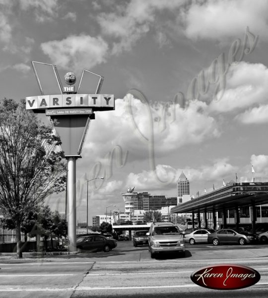 Varsity South Entrance Sq Atlanta Georgia Black and White