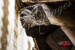 Ancient Wood Carving on a house in Troys France Champagne