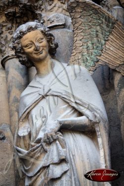 the smiling angel of Cathedral notre dame de reims reims france