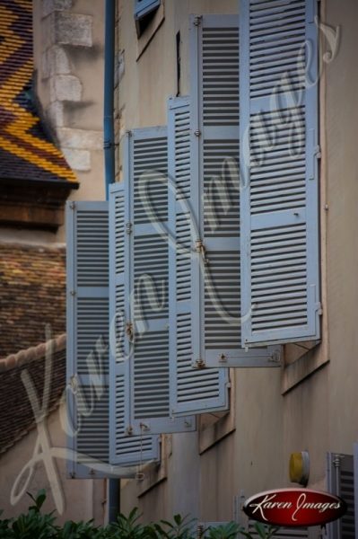 shutters open in Beaune burgundy