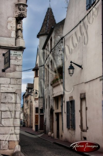 rue de lorraine beaune france ancient street in burgundy bourgogne france