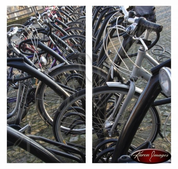 image of bikes in bicle rack maastricht holland