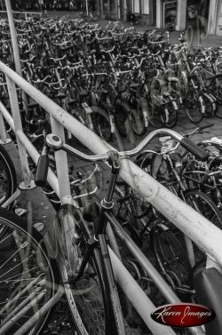 bikes in bicycle parking lot central station amsterdam