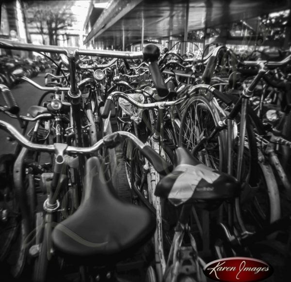 bikes in bicycle parking lot central station amsterdam