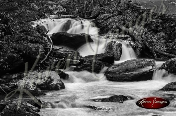 Black and white of rivers streams waterfalls smokey mountains cumberland gap amicalola falls