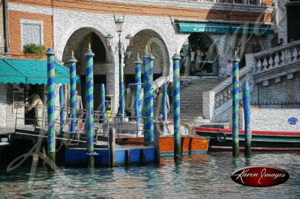 cleared art of venice san marco square italy barber poles