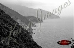 black and white image of cinque terre italy