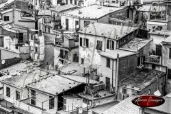 black and white image of cinque terre italy