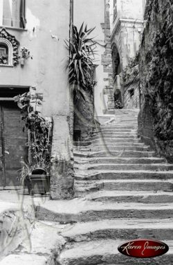 black and white image of cinque terre italy