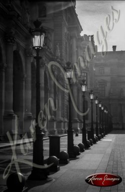 black and white image of the louvre paris france