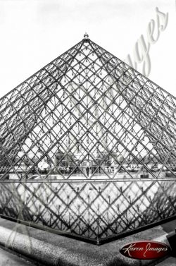 black and white image of the louvre paris france