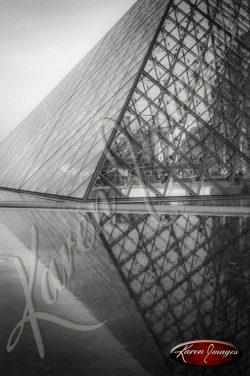 black and white image of the louvre paris france