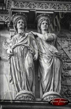 black and white image of the louvre paris france