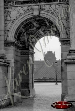 black and white image of the louvre paris france