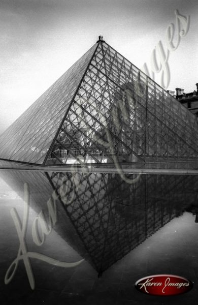 black and white image of the louvre paris france